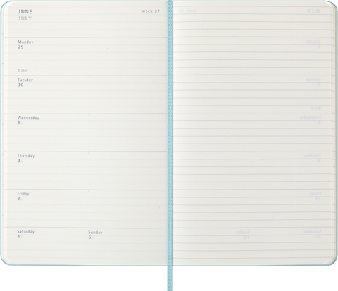 Agenda Plano Semanal 2026 - Azul Água