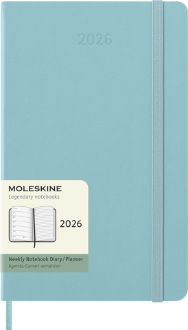 Agenda Plano Semanal 2026 - Azul Água