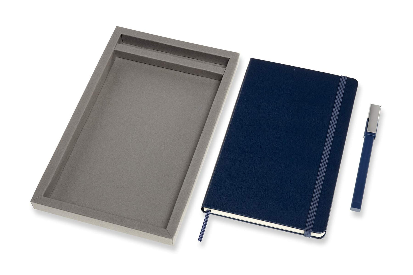 Caderno Pautado Azul Safira + Caneta - Grande