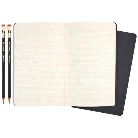 Colecção Blackwing/Cahier - 2 Cahiers Grandes Pautados + 2 Lápis de Ponta Dura