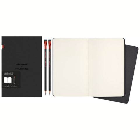 Colecção Blackwing/Cahier - 2 Cahiers Grandes Lisos + 2 Lápis de Ponta Macia