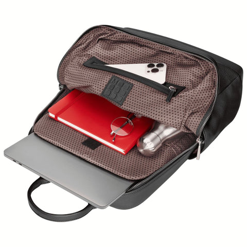 Mochila Clássica em Couro - Preta