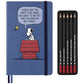 Caixa Presente Peanuts - Caderno Pautado + Caixa de Lápis
