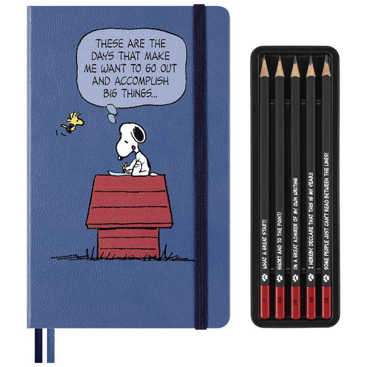 Caixa Presente Peanuts - Caderno Pautado + Caixa de Lápis