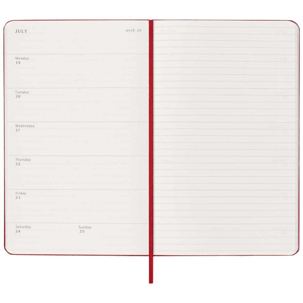 Agenda Plano Semanal 12 Meses 2027 - Vermelha