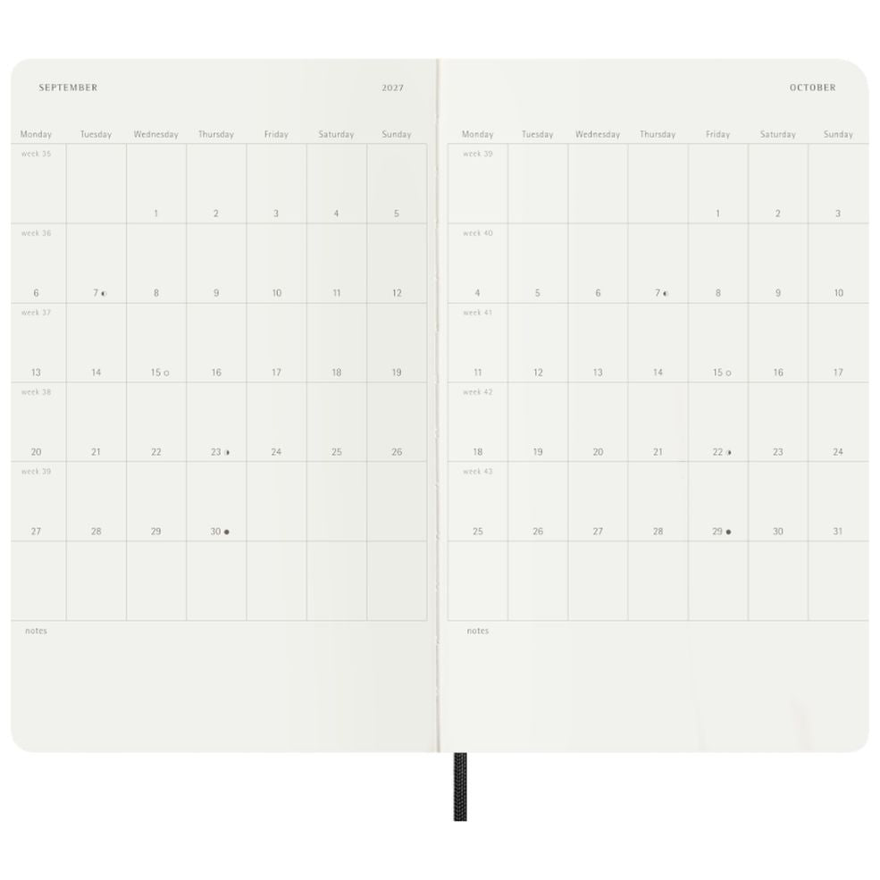 Agenda Semanal Precious & Ethical 12 Meses, em Couro Vegano - Preta