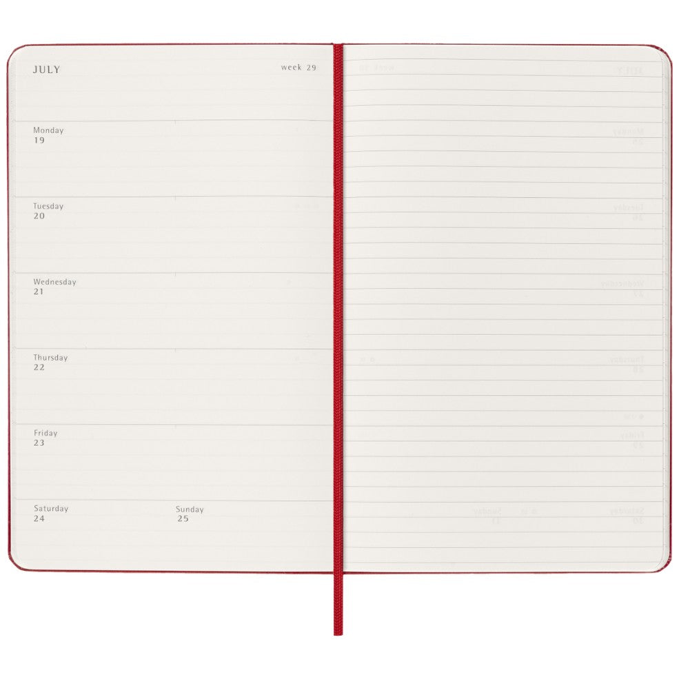 Agenda Semanal 18 Meses 2026/27 Vermelha - Capa Dura