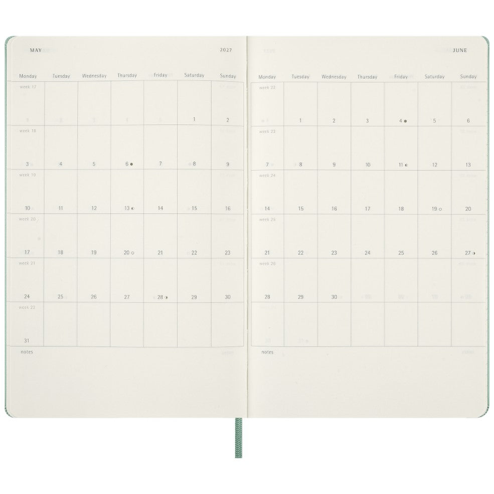 Agenda Semanal 18 Meses 2026/27 Verde Sálvia - Capa Dura