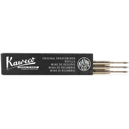 Recargas Kaweco 0.8 e 1.0 - G2 para canetas Moleskine/Kaweco Ballpen - Tinta Preta