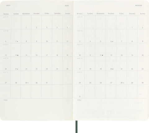 Agenda Semanal 18 Meses 2025/26 Verde Mirtilo - Capa Flexível