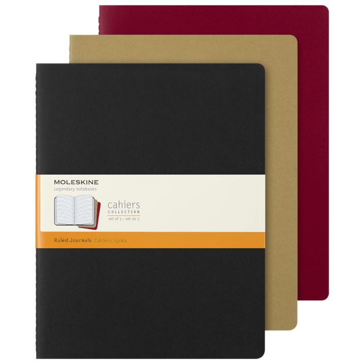 Cahier Pautado Tricolor - Conjunto de 3 cadernos