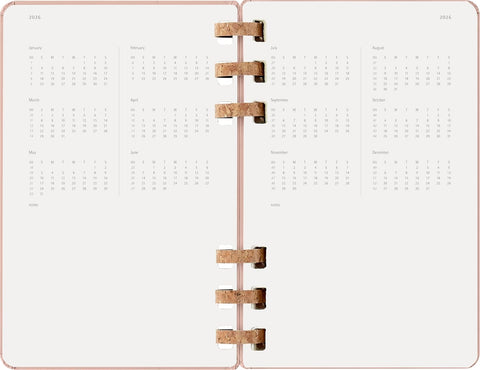 Agenda Espiral 12 Meses 2026, Amêndoa, Grande - Capa Dura
