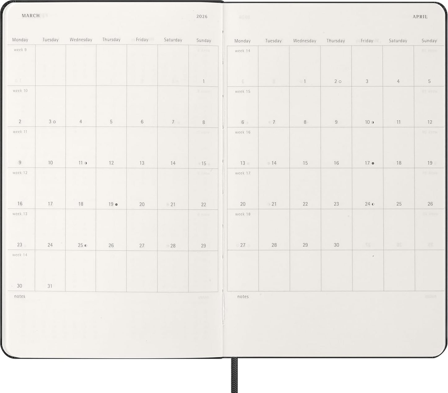 Agenda Semanal Horizontal 2026