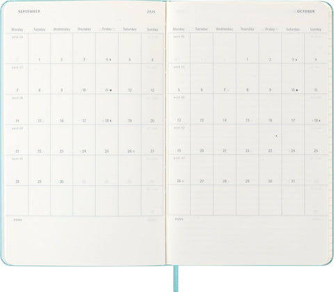 Agenda Semanal 18 Meses 2025/26 Azul Água - Capa Dura
