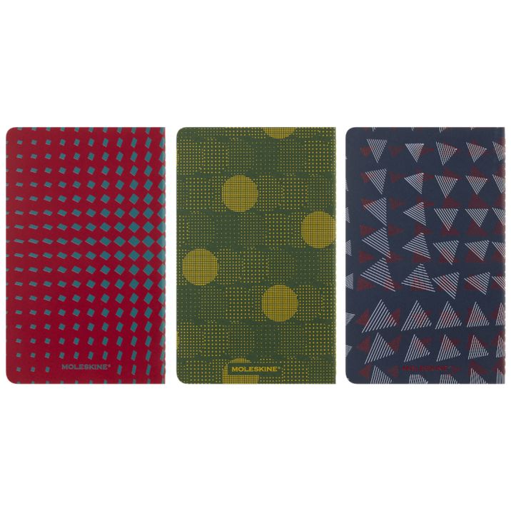 Cahier Pautado com padrões coloridos - Conjunto de 3 cadernos