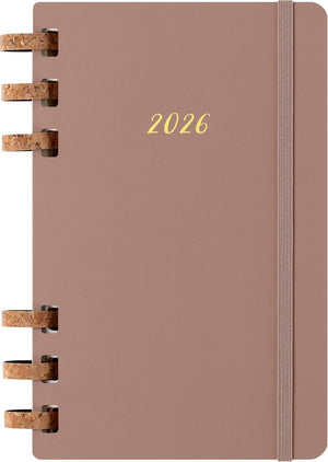 Agenda Espiral 12 Meses 2026, Amêndoa, Grande - Capa Dura