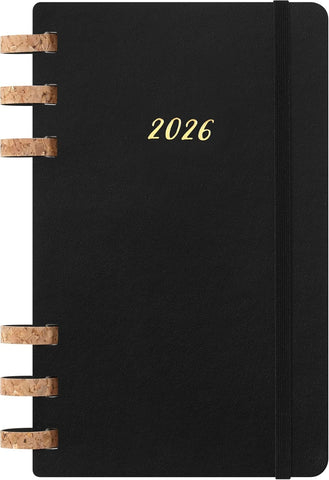 Agenda Espiral 12 Meses 2026, Preta, Grande - Capa Flexível