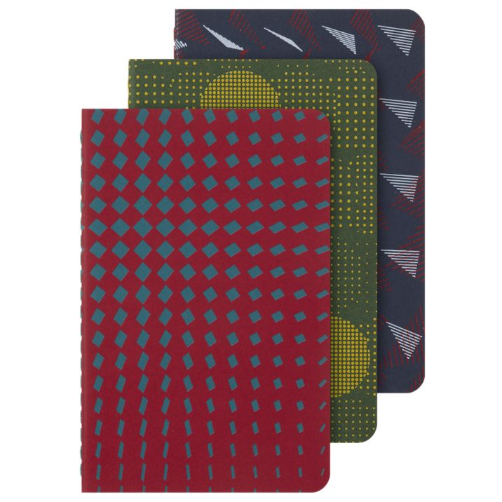 Cahier Pautado com padrões coloridos - Conjunto de 3 cadernos
