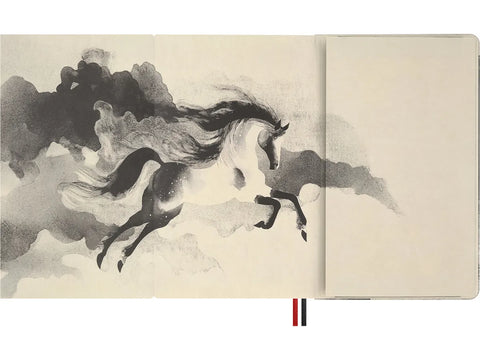 Cavalo de Fogo Branco - Caderno Pautado Grande
