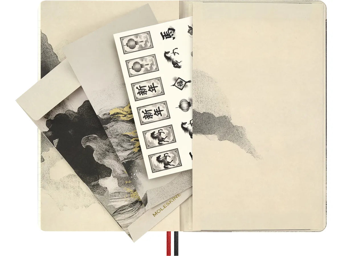 Cavalo de Fogo Branco - Caderno Pautado Grande