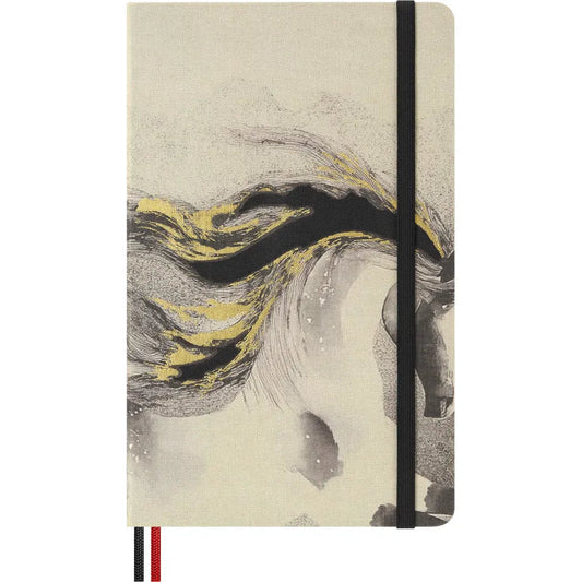 Cavalo de Fogo Branco - Caderno Pautado Grande