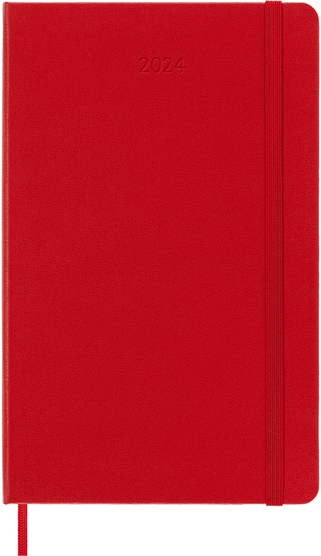 Agenda Diária 2024, Capa Dura - Vermelha