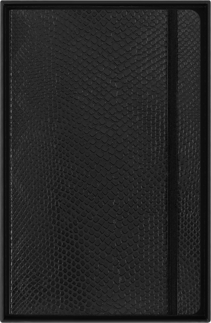 Colecção Precious & Ethical  - Caderno Soft Pautado Preto com efeito Python