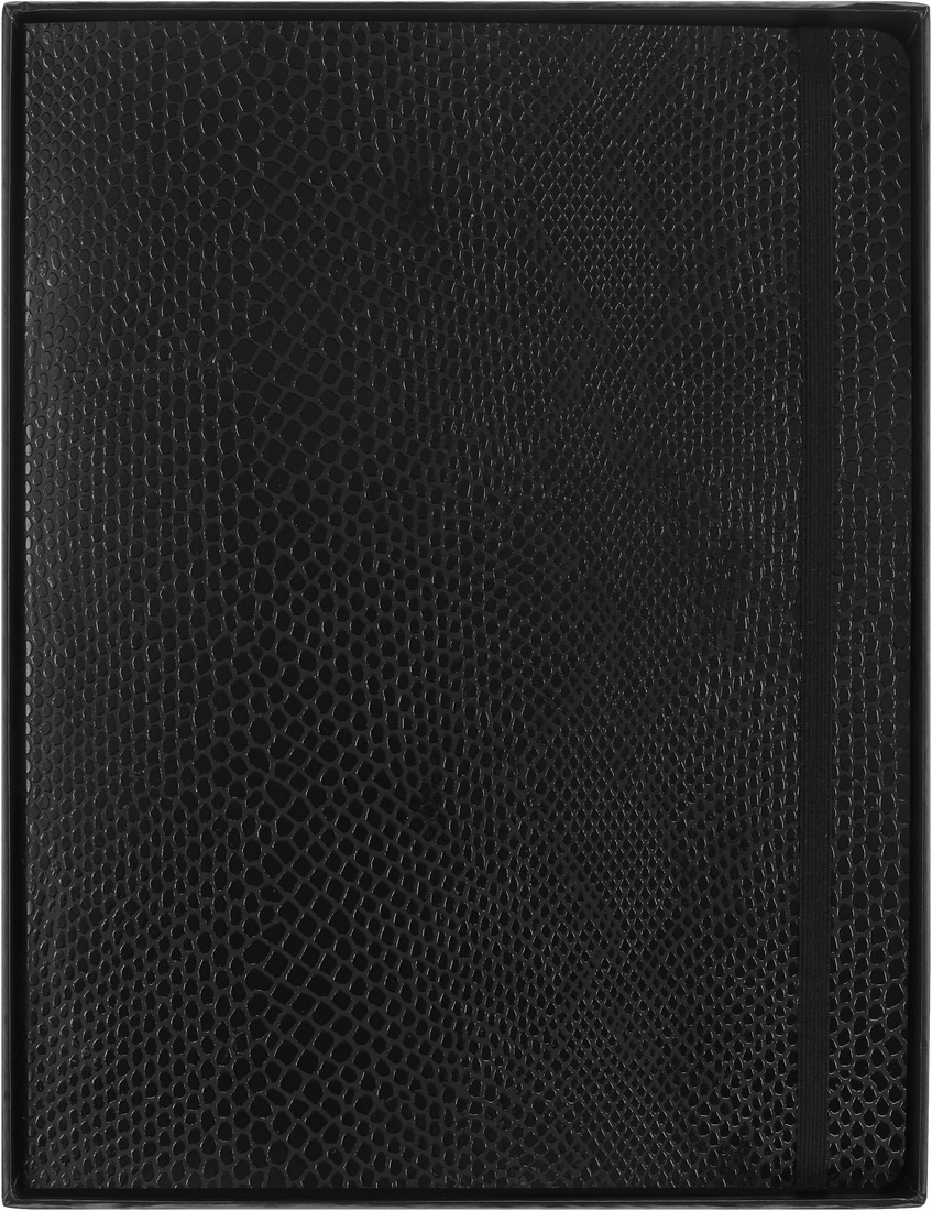 Colecção Precious & Ethical  - Caderno Soft Pautado Preto com efeito Python
