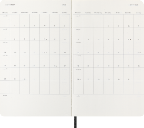 Agenda Plano Semanal 2026 - Preta