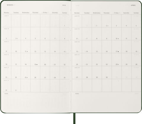 Agenda Plano Semanal 2026 - Verde Mirtilo