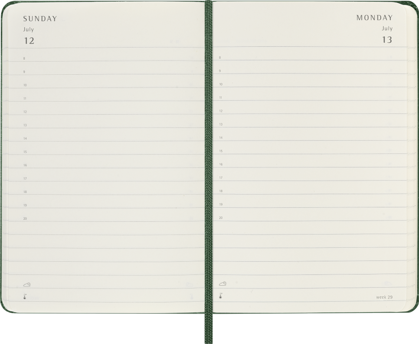 Agenda Diária 2026 - Verde Mirtilo