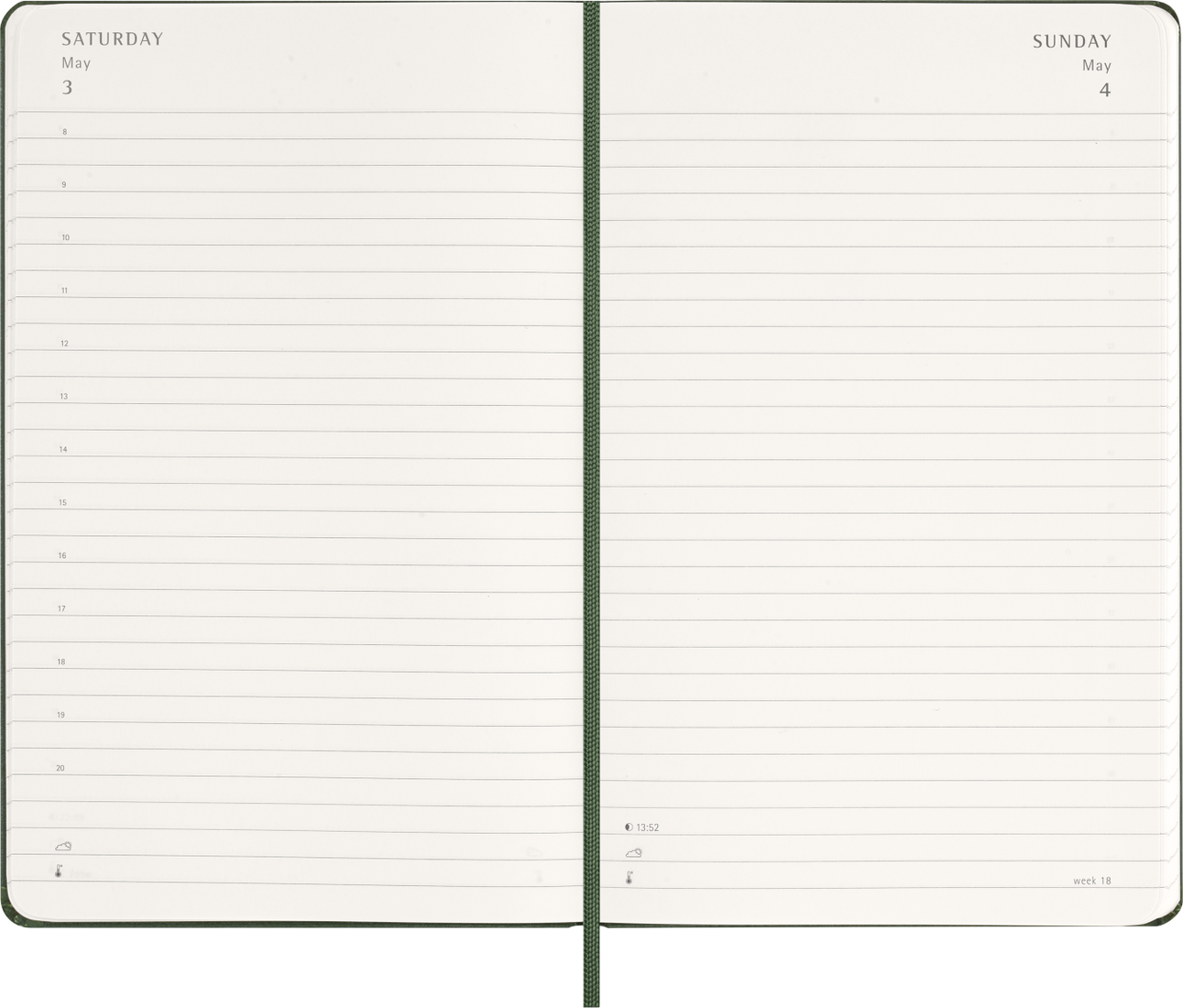 Agenda Diária 2026 - Verde Mirtilo
