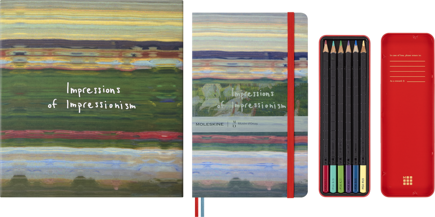 Caderno Impressionismo, Liso + Caixa c/ Lápis de Aguarela - Claude Monet