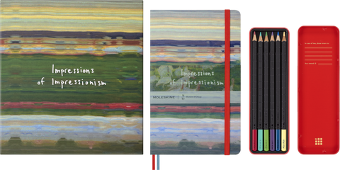Caderno Impressionismo, Liso + Caixa c/ Lápis de Aguarela - Claude Monet