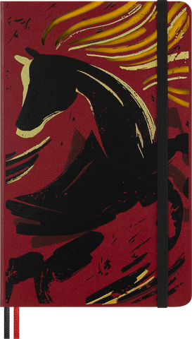 Cavalo de Fogo Vermelho - Caderno Pautado Grande