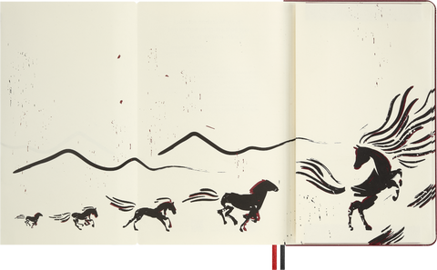 Cavalo de Fogo Vermelho - Caderno Pautado Grande