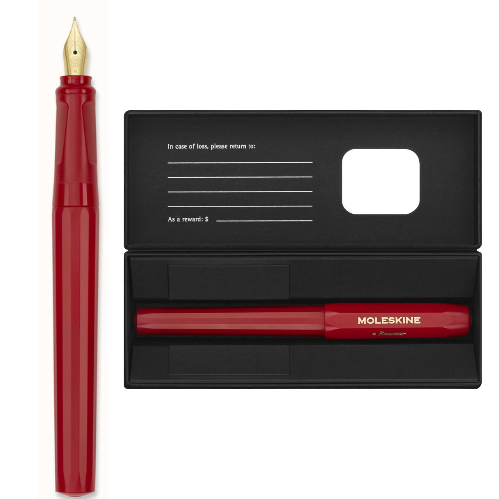 Caneta Moleskine/Kaweco Tinta Permanente - Vermelha