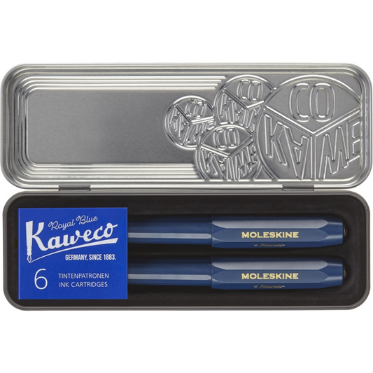 Set Moleskine/Kaweco Tinta Permanente + Ballpen + Recargas - Azul