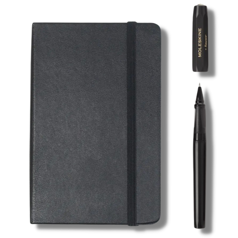 Kit Moleskine/Kaweco - Caderno Moleskine Pautado + Kaweco Rollerball