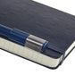 Caderno Pautado Azul Safira + Caneta - Grande