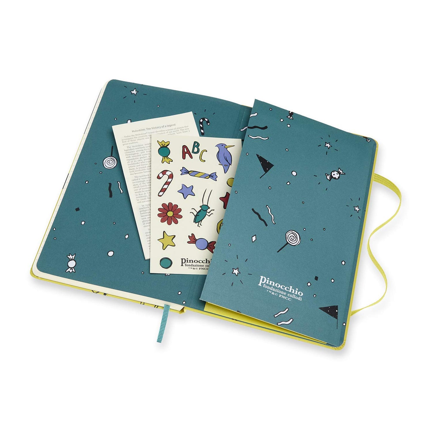 Caderno Pinóquio Pautado - Amarelo