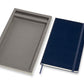Caderno Pautado Azul Safira + Caneta - Grande