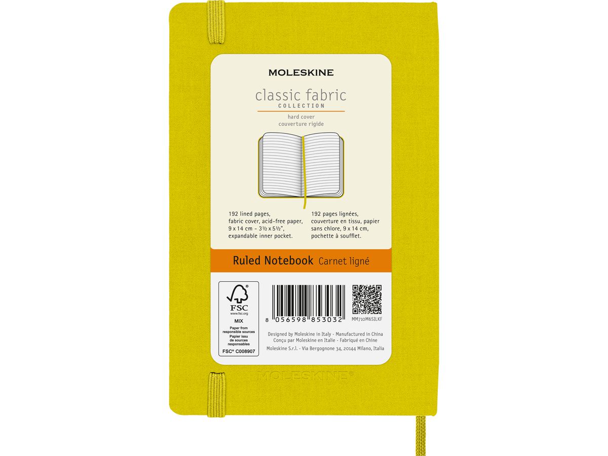 Caderno Clássico Acetinado - Amarelo Feno