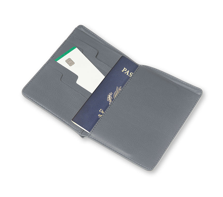 Carteira Para Passaporte Lineage em Couro - Azul