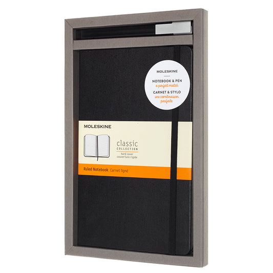 Caderno Pautado + Caneta - Grande