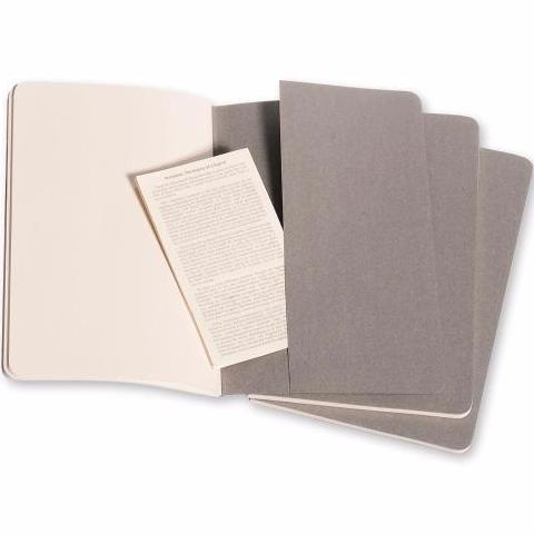 Cahier Cinza - Conjunto de 3 cadernos