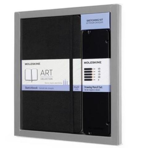 Kit de Desenho - Caderno de Desenho + Caixa com 5 Lápis Carvão
